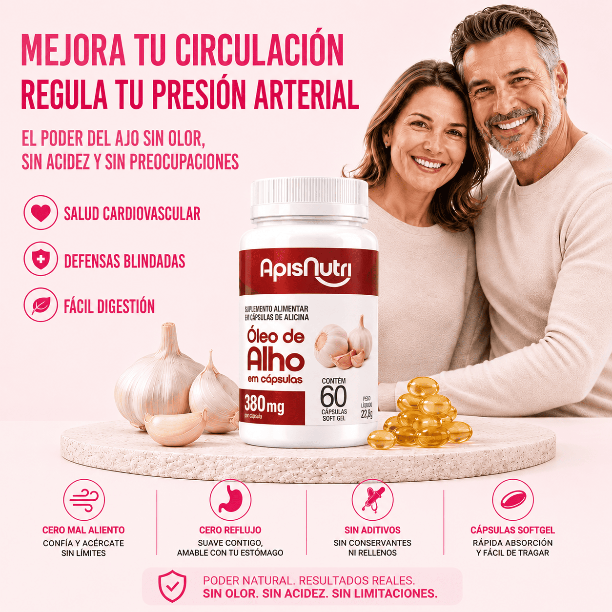 PureGarlic - Aceite de Ajo sin olor - 60 Capsulas