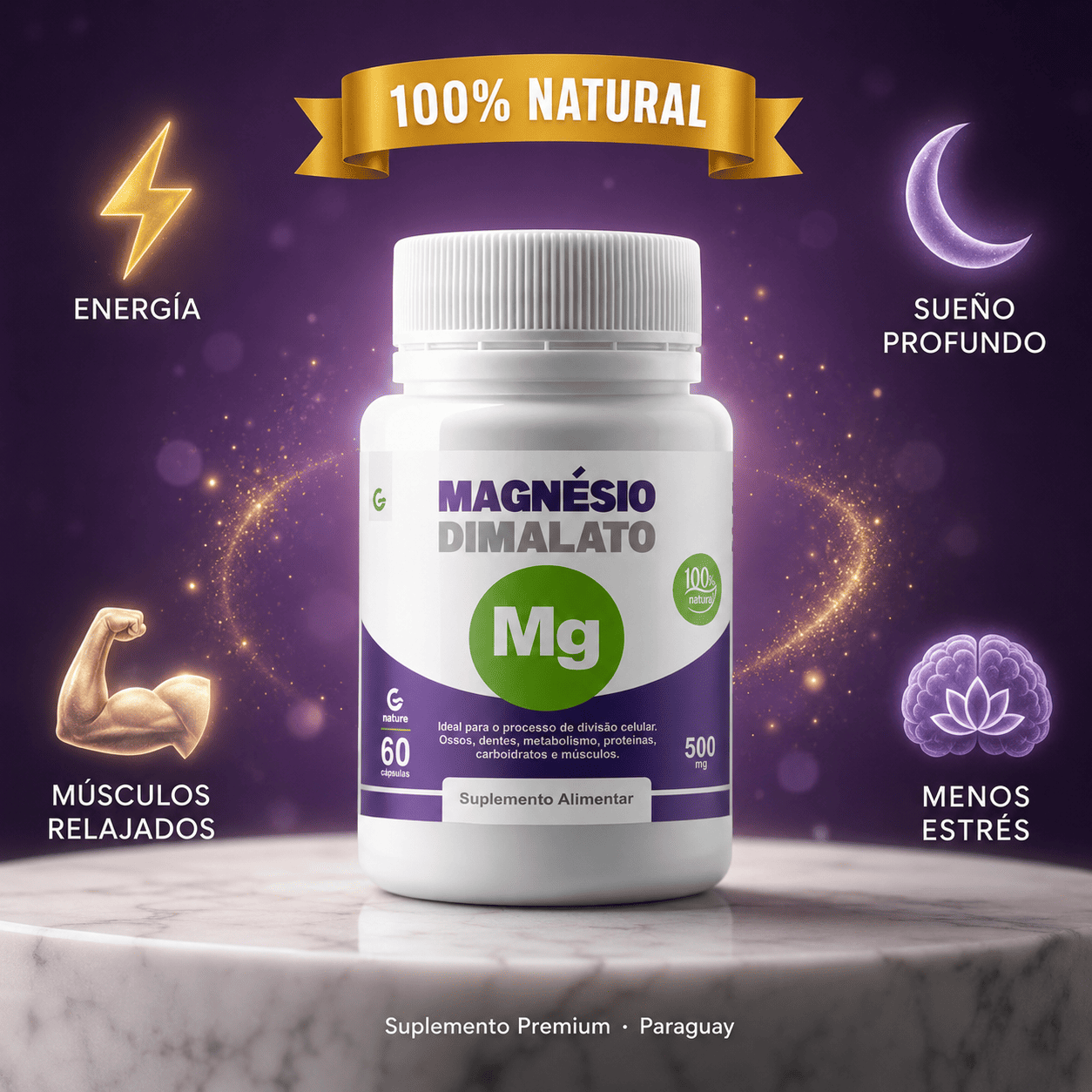Magnesio Dimalato 500mg — 60 Cápsulas