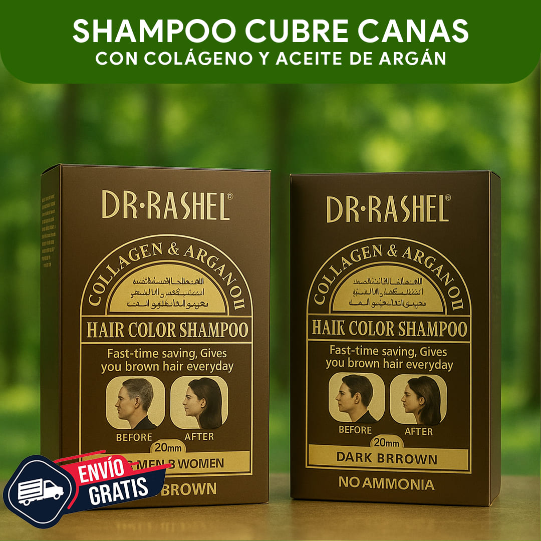 OFERTA 2X1 Shampoo Cubre Canas DR. RASHEL - 20 Sachets 500ML