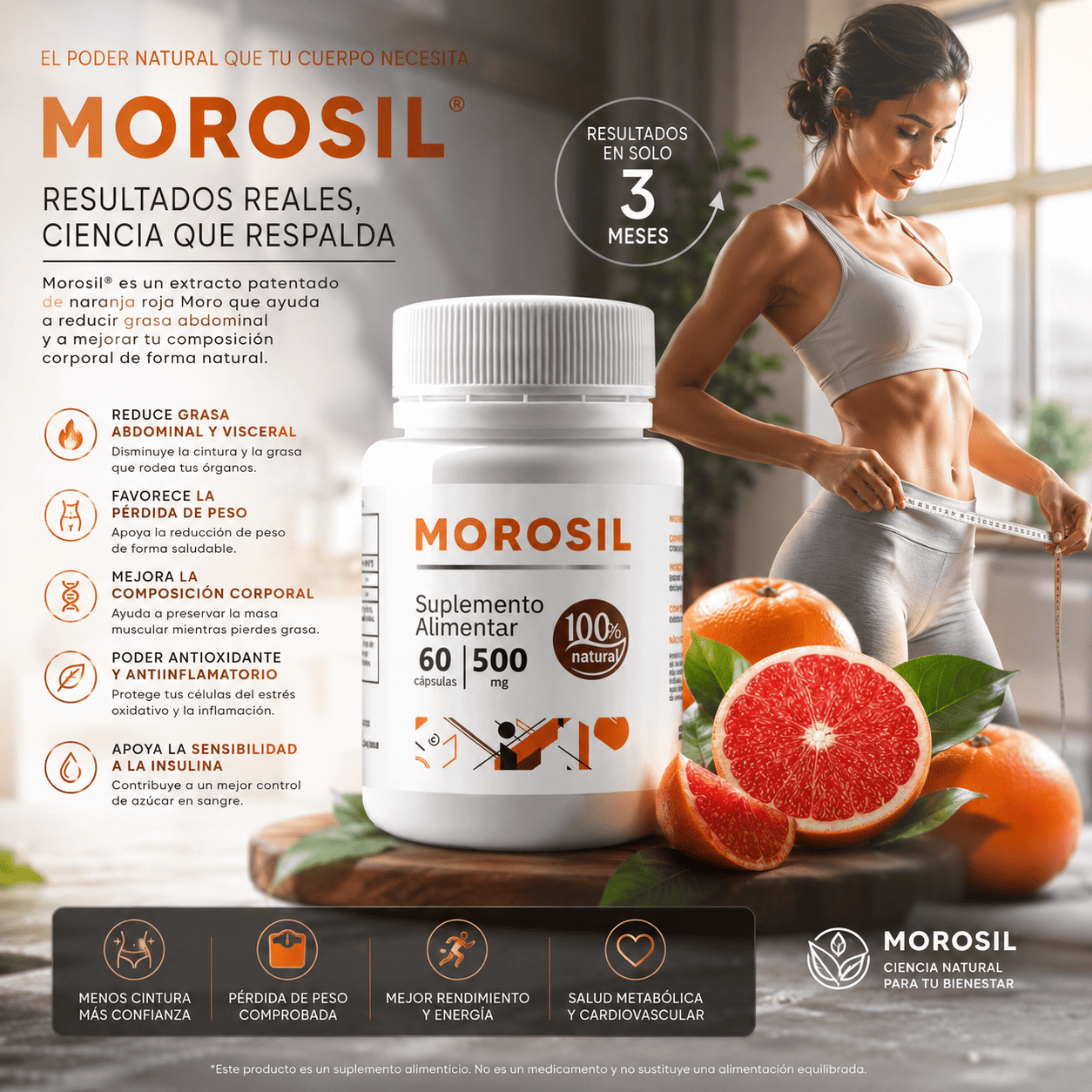 MOROSIL 500MG - Suplemento Natural para Control de Peso 60 Capsulas