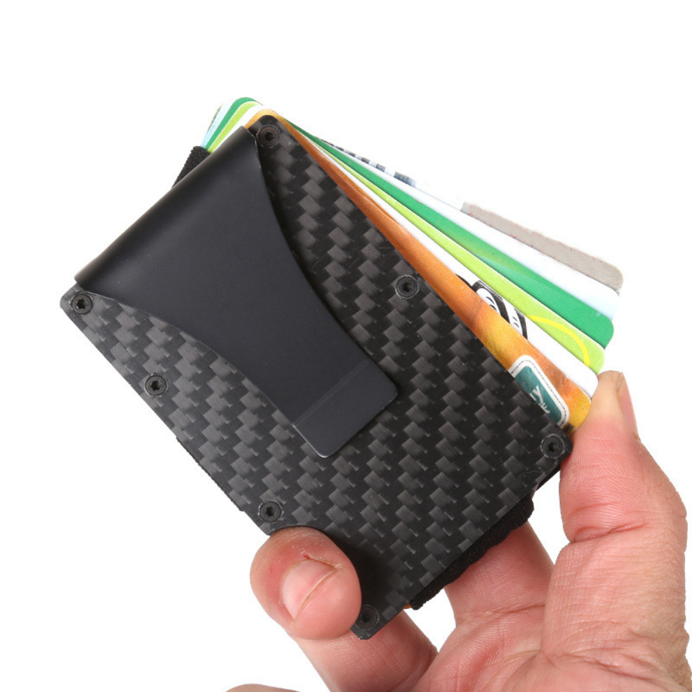 Billetera Antirrobo de Fibra de Carbono con bloqueo RFID