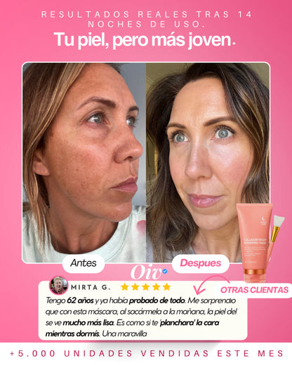 Mascara Nocturna Hidratante con Colageno puro y Acido Hialuronico