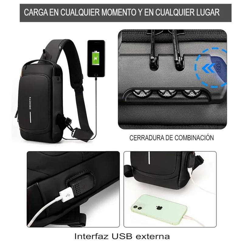 Bolso Antirrobo Impermeable con puerto USB