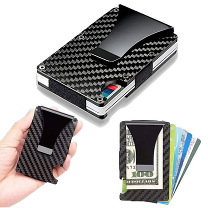 Billetera Antirrobo de Fibra de Carbono con bloqueo RFID