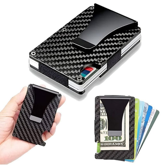 Billetera Antirrobo de Fibra de Carbono con bloqueo RFID