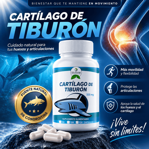 Cartilago De Tiburon 500mg Puro 120 Capsulas