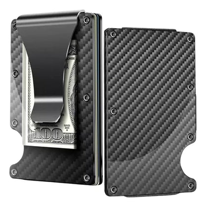 Billetera Antirrobo de Fibra de Carbono con bloqueo RFID