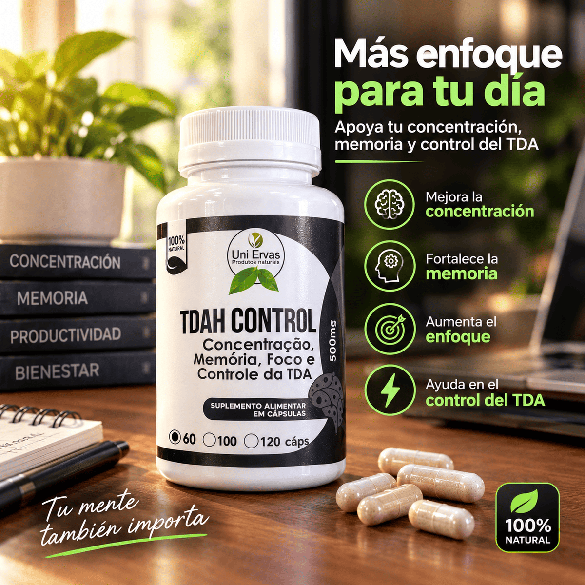 Fórmula Foco & Memoria 500mg - 60 Cápsulas