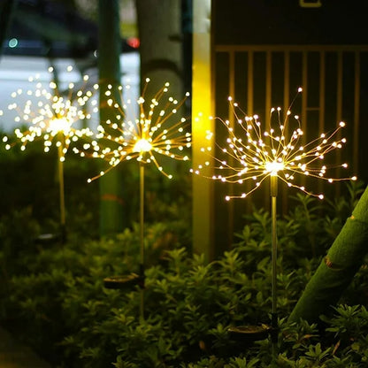 Luces LED solar de Fuegos Artificiales para Exteriores